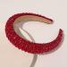 Rhinestone Crystal Diamond Headbands Baroque Padded Headband Wide Glitter Crystal Beaded Hairband for Women Girls Hair Accessories (red)