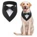Maustlie dogs Smoking Bandana pet triangle scarf formal wedding party dog hollow adjustable tie pet suit fly bandana for wedding birthday (L black strip) l black streak