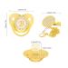 Curved Silicone Pacifier with Glittering Gold & Clip for Babies (Letter B) - 6 to 18 Months - Buy Online on GoSupps.com