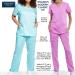 Women's Workwear Revolution V-Neck Scrubs | Soft Stretch Knit Sides | Medium Pewter - Buy Online on GoSupps.com