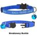 Personalized Cat Neck Bands with Bell - Custom Safety Buckle & Embroidered ID Name (Blue) | International Shipping Available - Buy Online on GoSupps.com