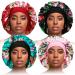 4 Pcs Silky Sleep Bonnet Large Hair Bonnets for Women Hair Care Satin Sleeping Cap Night Cap for Curly Hair L Multicolor