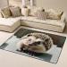 Cute Hedgehog Flannel Non-Slip Floor Mat | 63x48 Inches | Comfortable & Lint-Free | Ideal for Home Decor & Pressure Relief | International Shipping Available - Buy Online on GoSupps.com