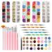Obahdirry Nail Tools Set Manicure Varnish Starry Foil Sticker Glitter Flake Drill Nail Art Pen