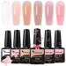 VENALISA 3 in 1 Rubber Base Gel For Nails 6 Colors Jelly Gel Nail Polish Set Nude Pink Neutral Transparent Milky White Sheer Pink Gel Polish Strengthener Kit
