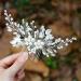 Yean Bride Leaf Bridal Hair Comb Pearl Wedding Hair Piece Rhinestone Hair Accessories for Women and Girls (Silver)