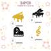 Set of 24 Piano Cupcake Toppers for Musician Birthday Black & Gold Glitter Piano Sign Cupcake Toppers Music Instrument Cake Decoration for Baby Shower/Wedding Party Supplies - Buy Online on GoSupps.com