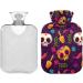 Hot Water Bottle with Sugar Skull Cover | 2L Pain Relief & Hand Warming Premium Heating Bags - Buy Online on GoSupps.com