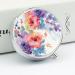 Round Floral Print Pill Box - 3 Compartment Portable Medicine Organizer | Decorative Metal Pocket Pill Case - Style 9 - Buy Online on GoSupps.com