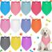 12 Pcs Sublimation Dog Plain Bandanas Bulk Adjustable Triangle Dog Puppy Bibs Heat Transfer Washable Dog Handkerchief for Small Medium Pets (Fresh Color,64 x 43 x 43 cm) 64 x 43 x 43 cm Fresh Color