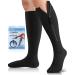 CASMON 15-20mmHg Zipper Compression Socks for Women and Men Knee High Compression Stockings Medical Closed Toe Support Socks for Varicose Veins Post-Surgery Swelling Nurses Pregnancy (1 Pair) X-Large Black
