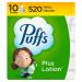 Puffs Plus Lotion Facial Tissues 10 Cubes 52 Tissues Per Box (520 Tissues Total)