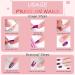24Pcs Short Almond Flower Press on Nails - Nude French Tip Glossy False Nails with Purple Flower Design - Full Cover Glue on Nails for Women - Buy Online on GoSupps.com