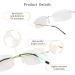 LifeArt Blue Light Blocking Computer Reading Glasses | Anti Blue Rays | Reduce Eyestrain | Stylish Rimless Frame Tinted Lens for Men and Women (Golden, No Magnification) - 02_858_golden - Buy Online on GoSupps.com
