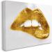 Modern Yellow Fashion Lip Bite Glam Photography by Sarah McGuire Canvas Wall Art - 48x36 Silver - Buy Online on GoSupps.com