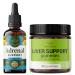 HERBAMAMA Adrenal Support and Liver Support Complex Kit - Bundle of Liquid Adrenal Support Complex 2 fl oz & Herbal Liver Support Gummies - Vegan Non-GMO Gelatin & Alcohol-Free - 2 Pack