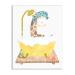 Stupell Industries Children's Giraffe Animal Bubble Bath Yellow Bathroom  Wall Plaque  White