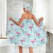 Buy ATTX Flamingo Blue Leaf Towel Wrap & Dry Hair Cap for Women - Stylish & Comfortable Shower Wrap with Adjustable Closure - Buy Online on GoSupps.com