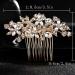 Foyte Crystal Bride Wedding Hair Comb - Silver Flower Bridal Headpiece with Rhinestone Accents - Bridesmaid Hair Accessories (Gold) - Buy Online on GoSupps.com