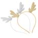 Lurrose 4pcs Christmas antlead of chip shape hair band Christmas hair tires for party cosplay 19 x 16 x 0.8 cm golden silver