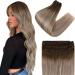 Easyouth Weft Hair Extensions Real Human Hair Balayage Sew in Extensions Brown to Medium Blonde Ombre Double Weft Extensions Remy Natural 16 Inch 100g 16 Inch/40cm 3-Weft #3/8/22
