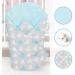 Baby Swaddle Wrap Blanket | Newborn Cotton Swaddling Sleeping Bag 0-3 Months (Blue Hearts) - Buy Online on GoSupps.com