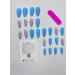 24pcs Blue Flower Striped Coffin Fake Nail Blue Ombre Striped Press on Nails Blue Flower Striped Coffin Nails Luxurious Nails Acrylic Nails Fake Nails For Women Girls - Buy Online on GoSupps.com