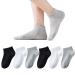 EPEIUS Kids Low Cut Socks Girls/Boys Seamless No Show Socks 6 Pack Small Black/White/Grey 6 Pack