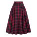 Women skirts chiffon maxi skirt tulle rock chiffon swing bell rock elastic waist beach rock flower pattern fold rock casual women elegant neckholder red l