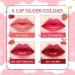 Korean Lip Tint Set - 4 Colors, Long-Lasting Water Lip Stain, Waterproof Moisturizing Mini Lipsticks (Apple, Strawberry, Watermelon, Cherry) - Buy Online on GoSupps.com