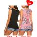 UNibelle Women's Maternity Nursing Tank Top - Double Layer Sleeveless Breastfeeding Tee Shirt for Pregnancy - S-XXL (2pcs Black + Floral Pink) - Buy Online on GoSupps.com