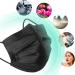 100 Pack Black Disposable Face Masks - 3 Ply Filter Protection | Healthcare & Safety - Buy Online on GoSupps.com