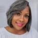 LuvMe Hair Black with Grey Bob Wig with Bangs Human Hair Wigs 8 Inch 150% Density 8 Inch (Pack of 1) Black with Grey Bob Wig
