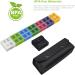 VOFOON Travel Pill Organizer - 4 Times a Day Weekly Medicine Case for Vitamins & Supplements - 7x4 Compartments - Black - Buy Online on GoSupps.com