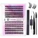 Laluerck DIY Lash Extension Kit C Curl Cluster Lashes with Glue and Lash Applicator Tools for Self Application at Home Set 2
