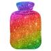Rainbow glitter star galaxy hot water bottle with cover 2l transparent hot water bottle hot cold compress ideal for cramps back shoulder pain relief children men women man handfoot warmer 2 l