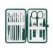 Stainless Nail Clippers Pedicure Kit Professional Grooming Kits Nail Care Tools for Home Workplace Outdoor Travel (Color : Green B)
