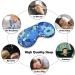 Breathable Sleep Mask for Men & Women | Blue Floral Eye Cover | Adjustable Light Blocking Eyeshade for Comfortable Night Sleeping & Naps - Buy Online on GoSupps.com