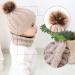 Yinuoday Toddler Baby Knit Hat Scarf Set | Winter Warm Beanie Cap with Circle Loop Scarf Neckwarmer in Beige - 2PCS - Buy Online on GoSupps.com