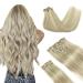 Doores real hair extensions clip ashblond highlights platinum blonde 60cm 24 inch 9 pieces 150g hair extension real hair clip remy human clips in hair extension natural real hair extensions 60cm-15a/60a ashblond highlights platinum blonde