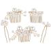 Wedding Hair Combs for Brides  Gold Bridal Hair Pins Clips for Bridesmaids Womem Girls  Wedding Hair Styling Accessories(Set of 5pcs) from XieNie
