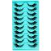 Clear band eyelash russian volume fluffy strip lashes 10 pair of naturally wispy d curly false eyelashes look like extensions ... (htz2)