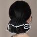 Accglory Extra Large Hair Scrunchies Studed with Pearls for Women Girls Fashion Hair Scrunchy Ties Big Hair Accessories for all hair styles (Black) - Buy Online on GoSupps.com