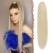 Fine horseplay extensions with cord strain long straight braid cord strip ponytail hair part smooth light blond hair extensions synthetic drawstring ponytail extension for women 50 cm light blonde cord-around 50 cm 50 cm (1 Pack)