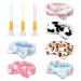 FIRDINK 6 pieces spa-headband face make-up headband soft coral red made of fleece headband with 3PCs silicone brushes for showers and face washing your face