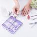 Professional Travel Nail Clipper Kit - 12 Pieces Manicure Set with Cuticle Nipper, Pedicure Tools in Luxurious Travel Case - Purple - Buy Online on GoSupps.com