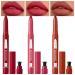Erinde 3PCS Matte Lipstick Lip Liner Crayon Pencil Makeup Set Precision Tip Matte Lip Crayon with Built-in Sharpener Long Lasting Waterproof Plumping Lipstick Warm Red Brown 07#08#09# #07#08#09