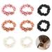 Hair tie with pearls 8 pieces hair scrunching women elastic hair rope braid rubber scrunchy hair band rope for rolls of pony braided braids (black purple light orange white)