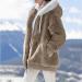 Hanxiulin Women's Fleece Plush Jacket - Warm Long-Sleeved Winter Coat - Casual Slim Fit in Khaki - Buy Online on GoSupps.com