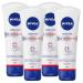 NIVEA Nivea 3-in-1 Repairing Hand Cream 24-hour nourishing and velvety formula with dexpanthenol for immediate relief and long-lasting protection on dry reddened cracked skin 4 x 100ml bottles